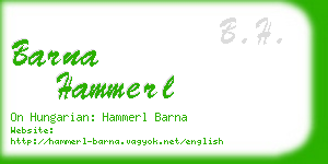 barna hammerl business card